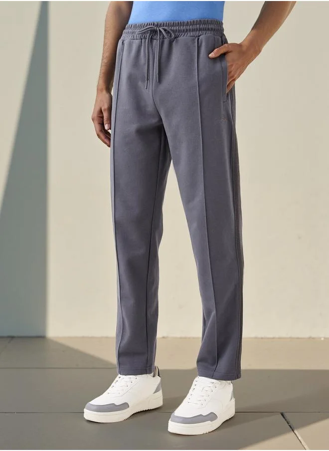Kappa Kappa Panelled Track Pants with Drawstring Closure and Pockets