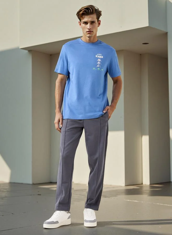 Kappa Kappa Panelled Track Pants with Drawstring Closure and Pockets