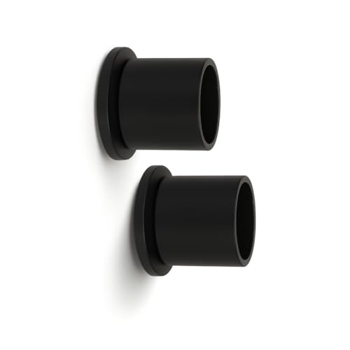 Colornest Wall to Wall Curtain Rod Bracket | 1 inch Curtain Rail Rod Holder Heavy-Duty – with Screws and Wall Plugs Pack of 2 | Black - Image 1