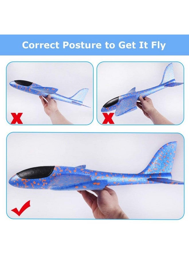 Bootaa 2 Pack Airplane Toys, 17.5" Large Throwing Foam Plane, 2 Flight Mode Glider, Flying Toy For Kids, Birthday Gifts For 3 4 5 6 7 8 9 10 11 12 Year Old Boys Girls, Outdoor Sport Toys Party Favors - Image 4