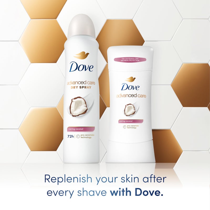 Dove Advanced Care Antiperspirant Deodorant Stick Caring Coconut 4 ct for helping your skin barrier repair after shaving 72-hour odor control and sweat protection with Pro-Ceramide Technology 2.6 oz - Image 5