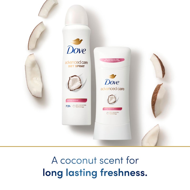 Dove Advanced Care Antiperspirant Deodorant Stick Caring Coconut 4 ct for helping your skin barrier repair after shaving 72-hour odor control and sweat protection with Pro-Ceramide Technology 2.6 oz - Image 4