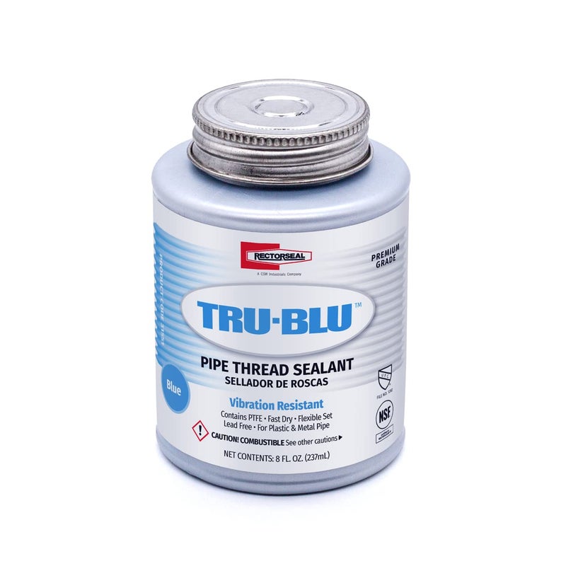 RectorSeal Tru-Blu 31551 Pipe Thread Sealant, Fast-Dry, Flexible Set Thread Sealant Designed for High Vibration Environments, PTFE Enriched, Plumbing, 1/2 Pint - Image 4