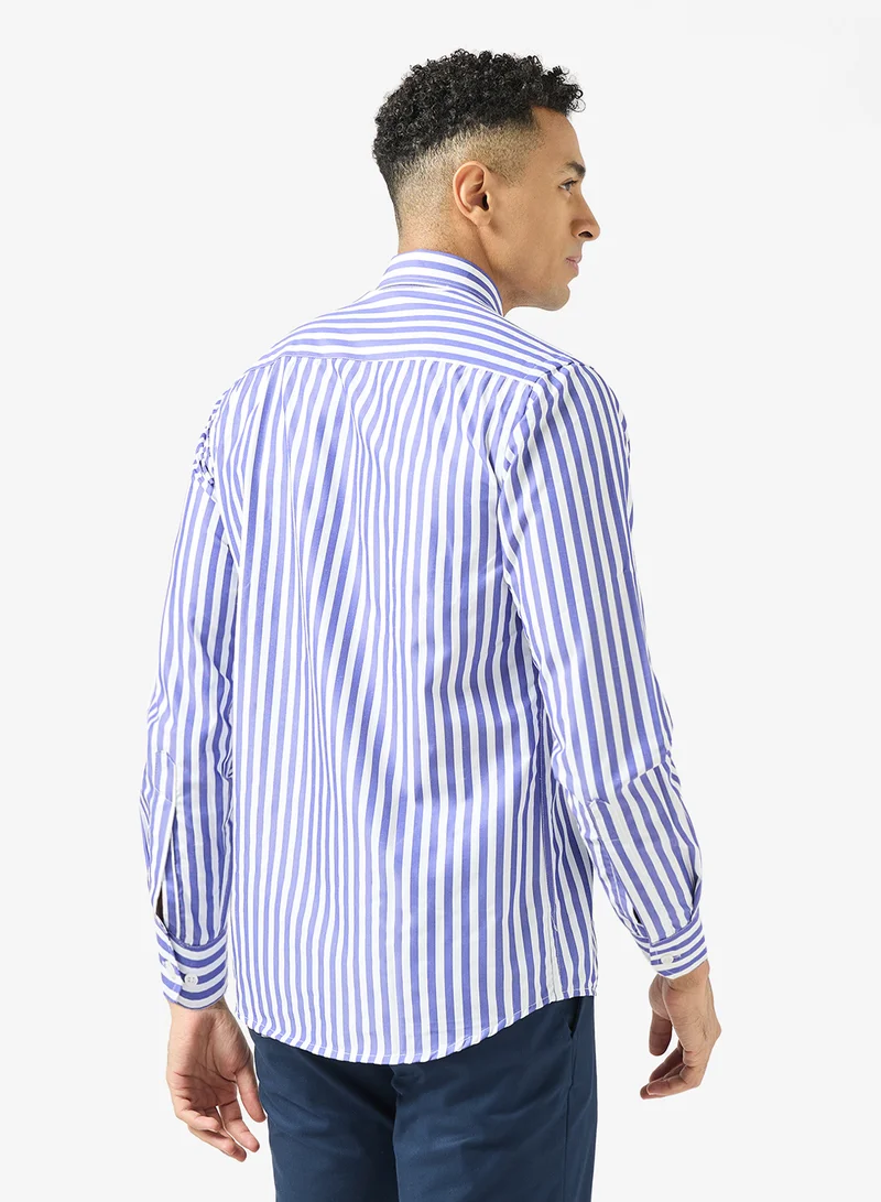 Robert Wood Shirt Thick Stripe Formal Shirt