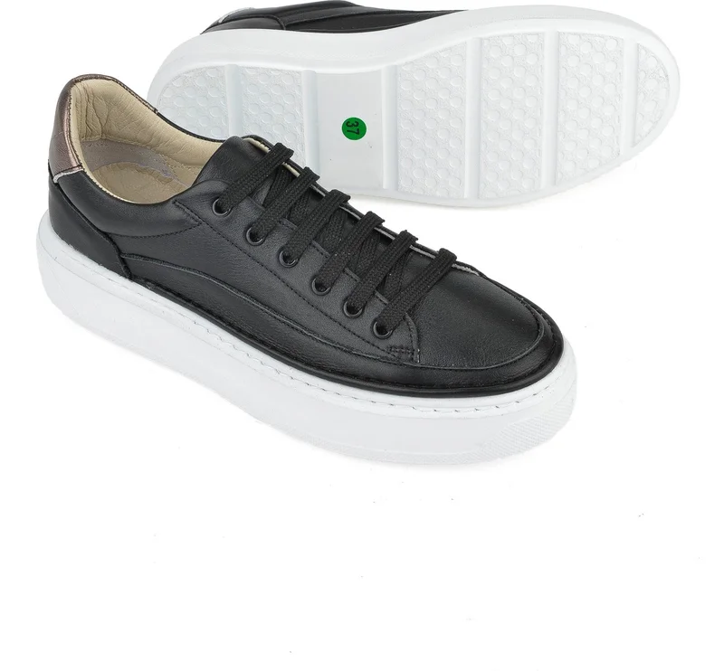 Ziya , Women's Genuine Leather Sneakers 1511035Z6200 Black