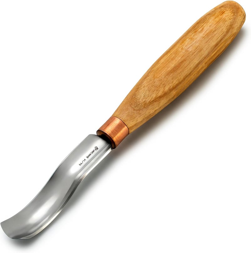 BeaverCraft , Wood Carving Bent Gouge K8a/14 0.55" - Spoon Carving Tools - Woodworking Hand Chisel Compact Wood Carving Knife for Beginners and Profi - Hobbies for Adults and Kids - Carbon Steel Blade - Image 1