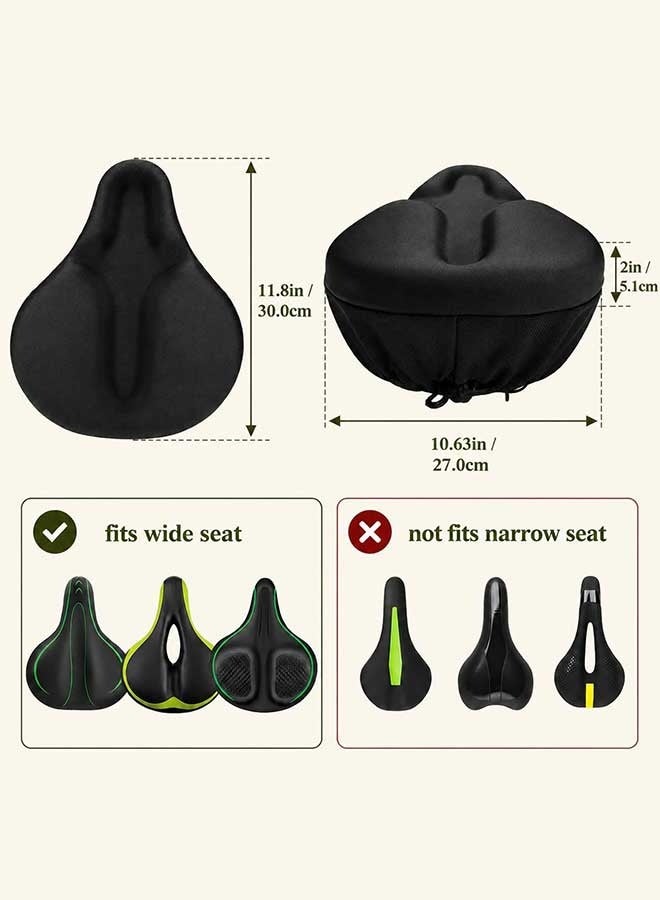 HOME-MART Gel Bike Seat Cushion,Bike Saddles Cover, HOME-MART Breathable Exercise Bicycle Seat Cover, Wide Foam & Extra Soft Gel Seat Cushion for Women Men, Fits Cruiser and Stationary Bikes - Image 4