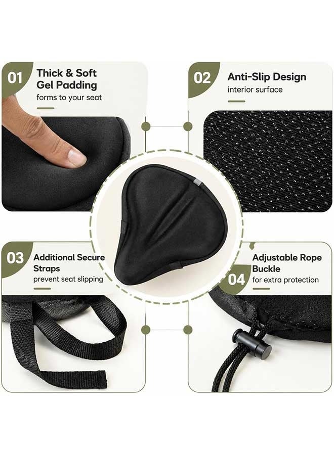 HOME-MART Gel Bike Seat Cushion,Bike Saddles Cover, HOME-MART Breathable Exercise Bicycle Seat Cover, Wide Foam & Extra Soft Gel Seat Cushion for Women Men, Fits Cruiser and Stationary Bikes - Image 3
