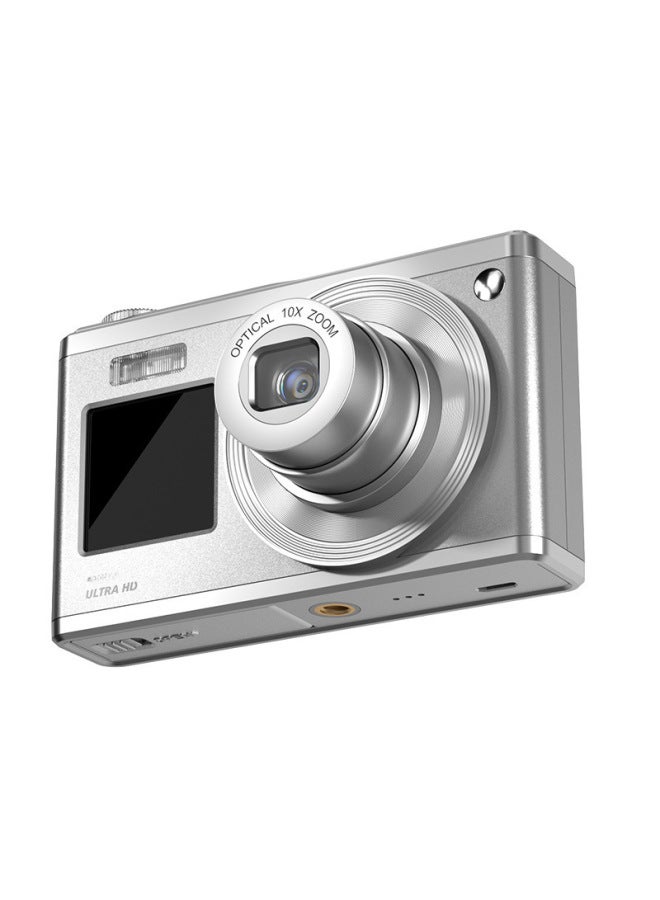 Generic 4k Ultra-high Definition Optical Zoom Digital Camera 6400 Million Pixels Photography Dual Screen Selfie Beauty Camera-Body Color:K23 White + OTG(micro/typec)  - Image 1