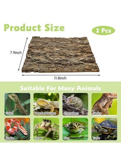 Kathson kathson 2PCS Thicker Cork Tile Background Bark 11.8 "L x 11.8" W x 0.7‘’ H Reptile Tank Terrarium Background Natural Reptile Climbing Mat for Spider Gecko Lizard Chameleon Bearded Dragon Snake  - Image 2