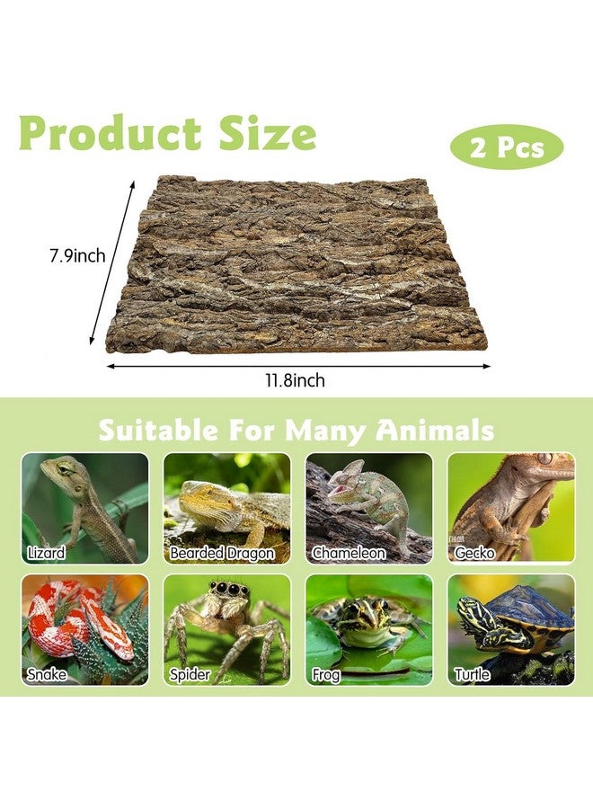 Kathson kathson 2PCS Thicker Cork Tile Background Bark 11.8 "L x 11.8" W x 0.7‘’ H Reptile Tank Terrarium Background Natural Reptile Climbing Mat for Spider Gecko Lizard Chameleon Bearded Dragon Snake  - Image 2