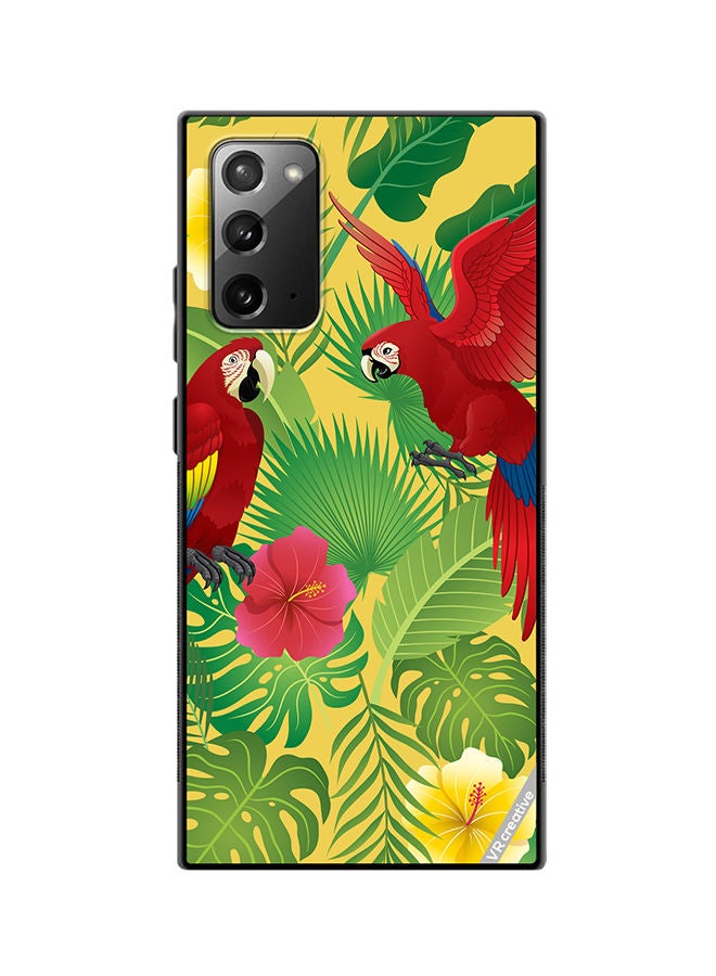 VR CREATIVE Protective Case Cover For Samsung Galaxy Note20 5G Parot In Jungle Design Multicolour - Image 1