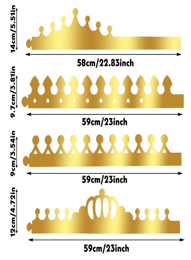 Styquenzer Gold Paper Crowns, 20 PCS 4 Type Golden King Crown Paper Crowns for Kids and Adults Foldable Party Crown Hat for Birthday Celebration Baby Shower Photo Props Wedding Anniversary - Image 2
