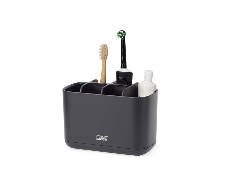 Joseph Joseph EasyStore Toothbrush Holder Caddy Bathroom Storage Large Matt Black