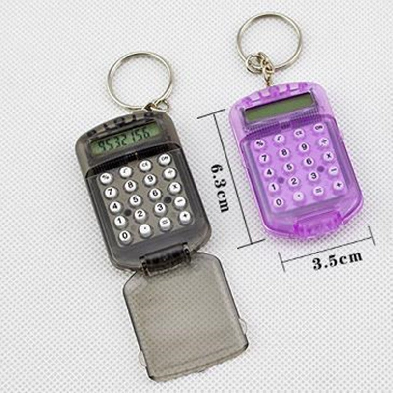 Transparent Mini Calculator Cartoon Creative Flip Computer Student Portable Keychain Pendant Calculator - Image 2