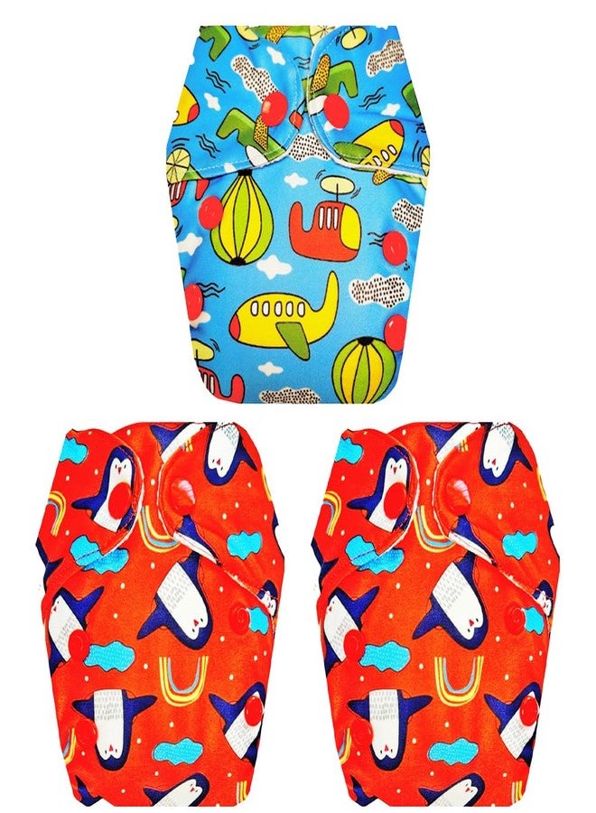 Dumbledo Premium Newborn Cloth Diaper with Integrated Soaker (Pack of 3) | Hypoallergenic | Breathable | Adjustable Snaps | Everyday Diapering Essential | 0 - 4 Months | Unisex Baby - Image 1