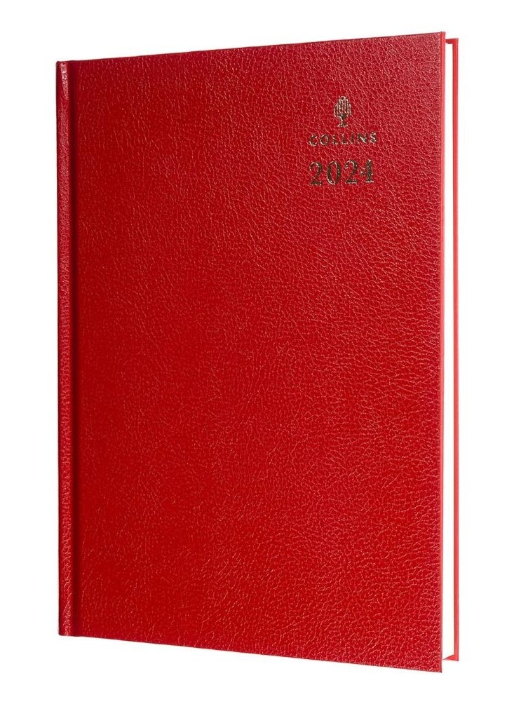 Collins - Collins Standard Desk 2024 Diary A4 Day to a Page Business Diary - Business Planner and Organiser - January to December 2024 Diary - Daily - Red - 44.15-24 - Image 1