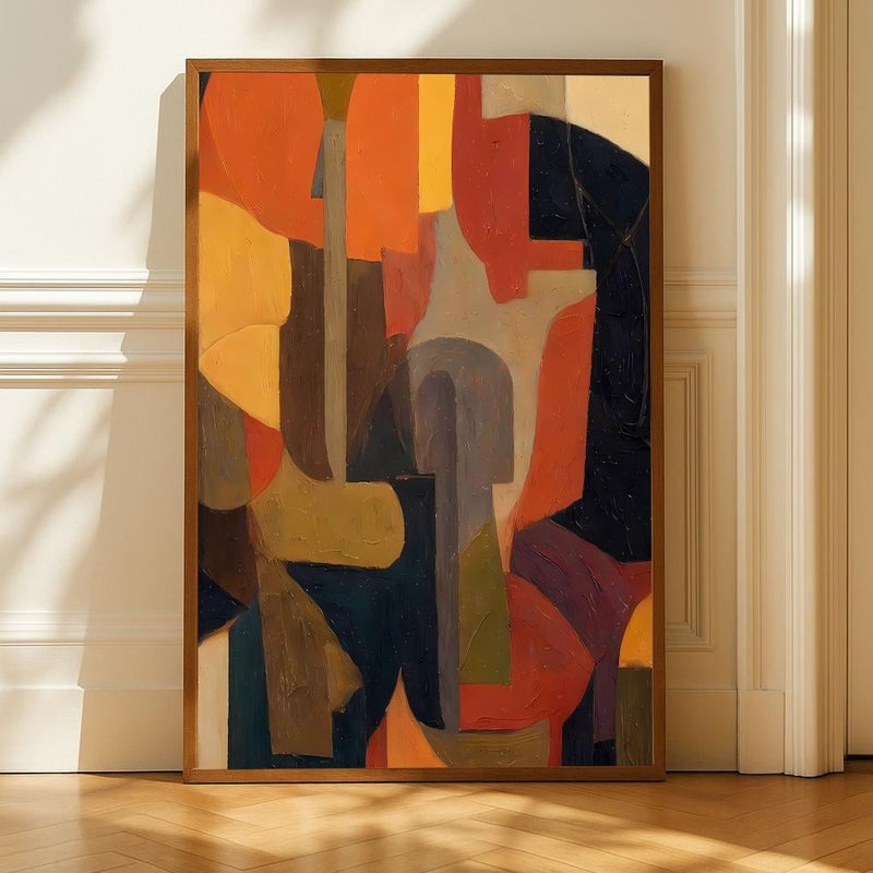 ماركتنا لوحة قماشية بتصميم تجريدي مع برواز مجوف مقاس (50×70) قطعة واحدة - Image 1