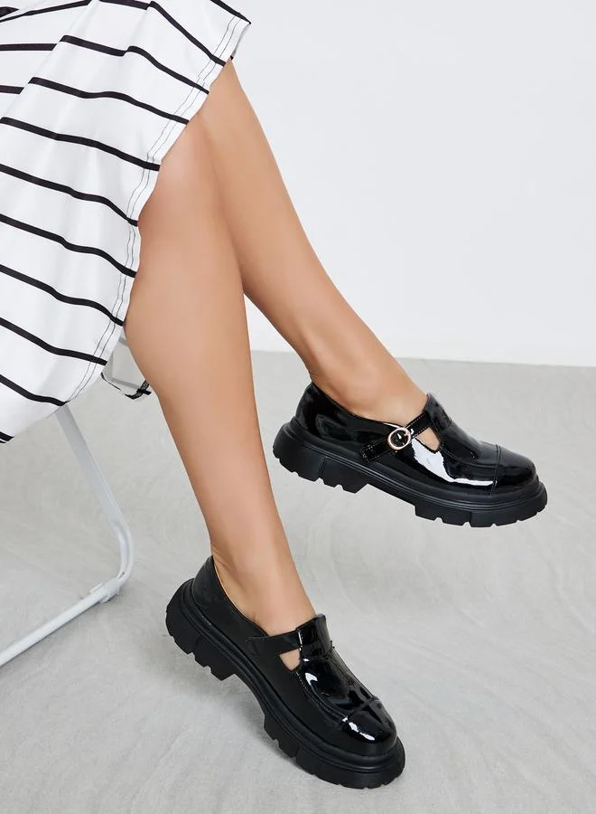 Styli Styli Black Patent Leather Mary Jane Shoes