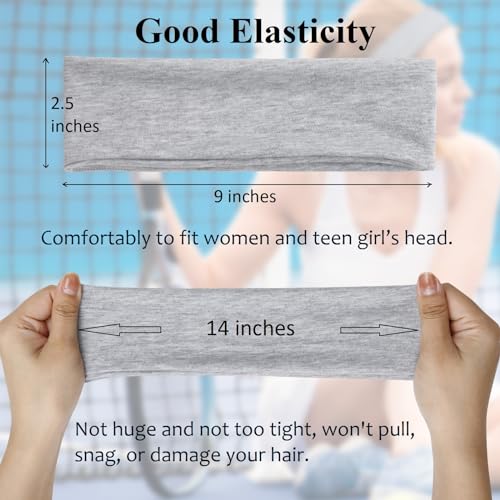 Tobeffect Trendy Non-Slip Headbands Set for Women - 7PCS Elastic Soft Thick Cotton Cloth Headbands for Yoga, Running, Workout, and Sports - Image 3