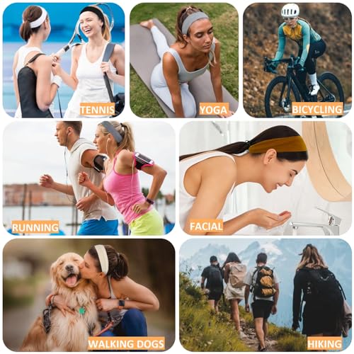 Tobeffect Trendy Non-Slip Headbands Set for Women - 7PCS Elastic Soft Thick Cotton Cloth Headbands for Yoga, Running, Workout, and Sports - Image 5
