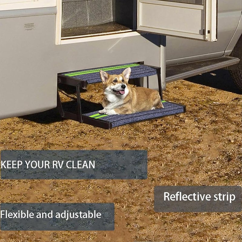 Non Slip RV Step Cover 18x18 Inches Adjustable Dirt Trapping Gray Carpet Mat - Image 5