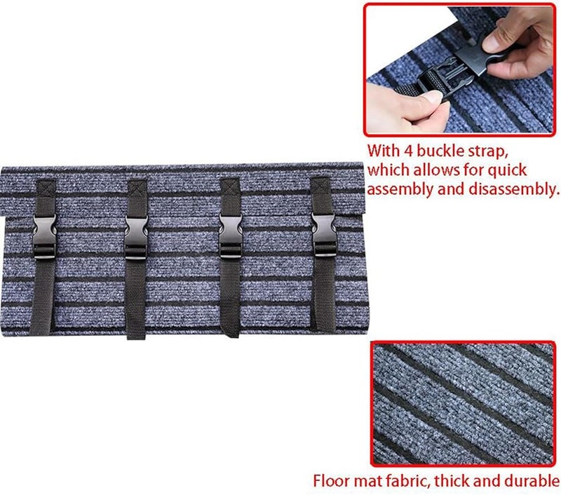 Non Slip RV Step Cover 18x18 Inches Adjustable Dirt Trapping Gray Carpet Mat - Image 4