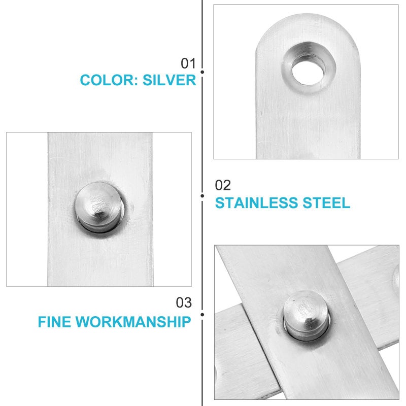 Stainless Steel Hidden Rotation Pivot Hinges 6pcs with Ground Pins for Doors Windows - Image 4