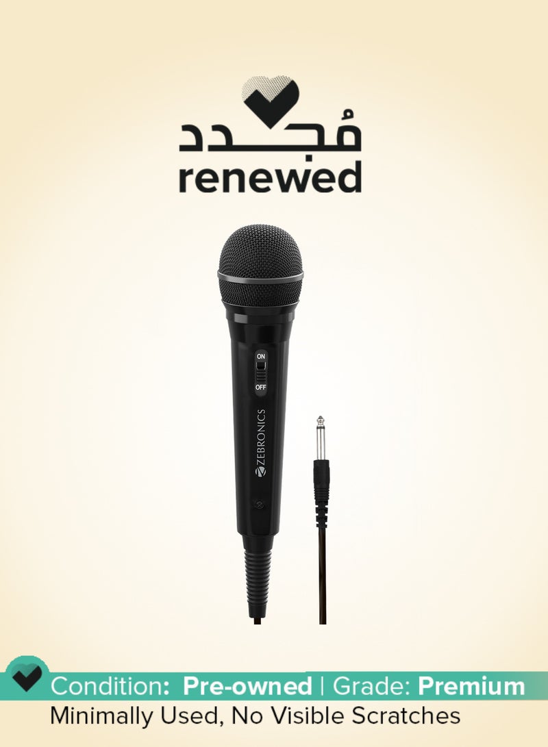 ZEBRONICS Renewed - Wired Microphone, Black, 2.9 Meter Cable, for Karaoke - Image 1