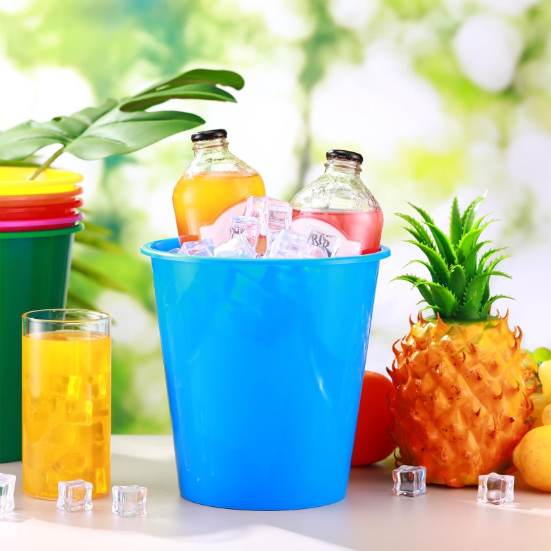 Layhit 24 Pcs Plastic Ice Buckets for Parties 3 Liters Wine Bucket Portable Ice Holder Disposable Wine Cooler for Party Wedding Party Beverages Champagne Soda and Beer (Multicolour) - Image 5