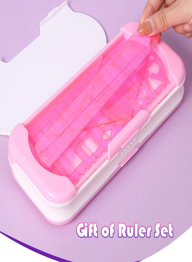 Ristpal Multifunction Pencil Case with Supplies for Kids, Pencil Holder for Students, Cute Pencil box for Girls and Boys with Pencil, Erasers, Sharpener, Back to School Supplies (Pink Dolphin) - Image 4