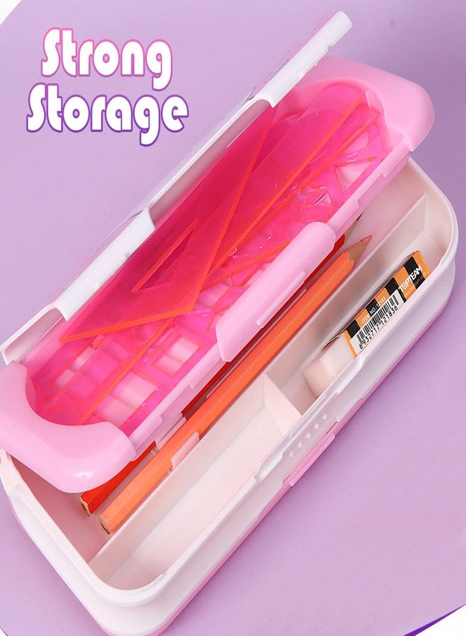Ristpal Multifunction Pencil Case with Supplies for Kids, Pencil Holder for Students, Cute Pencil box for Girls and Boys with Pencil, Erasers, Sharpener, Back to School Supplies (Pink Dolphin) - Image 2