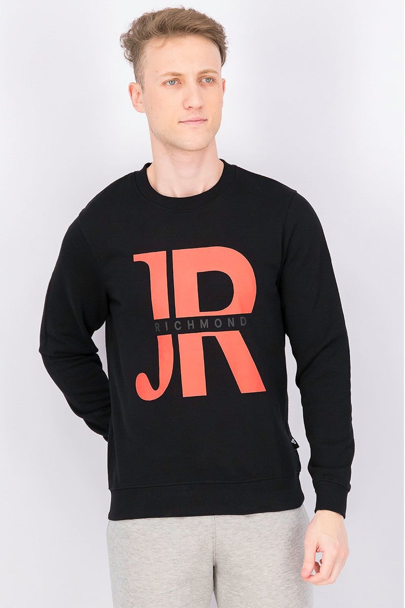 JOHN RICHMOND ملابس رياضية للرجال بأكمام طويلة مناسبة، أسود - Image 1