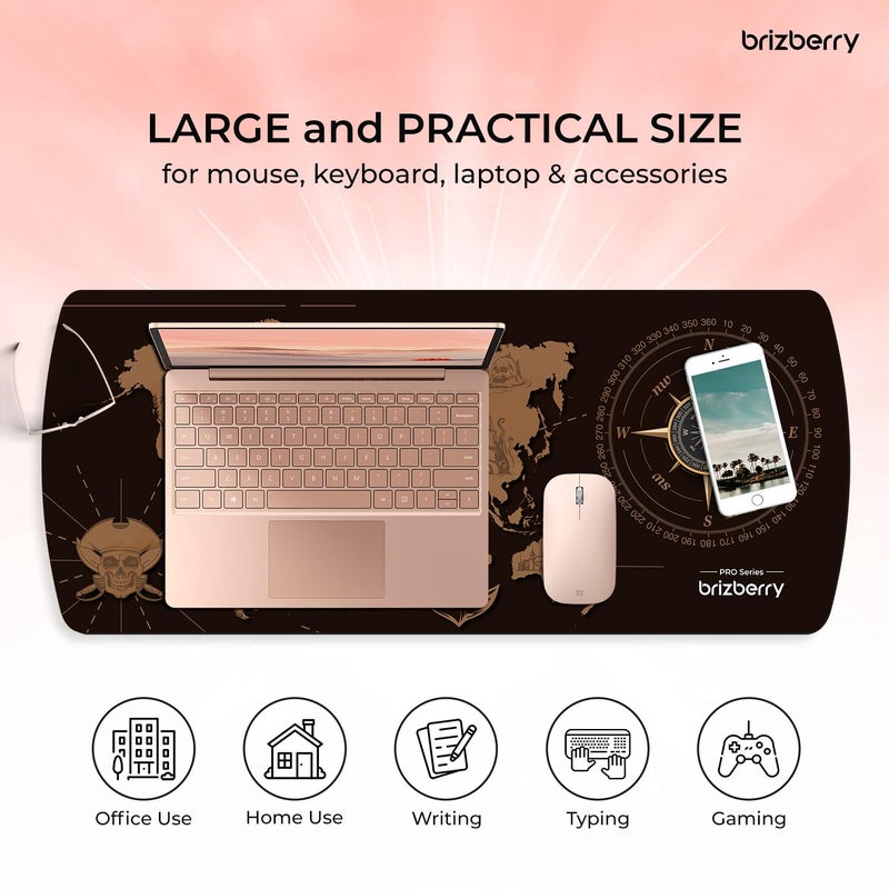 ARTBRIZ ® Brizberry Extended Mouse Pad, Desk Mat, 740mm x 310mm x 3mm Large Printed Premium Anti Skid Rubber Base for Desktop Laptop Keyboard (DM Design 2) - Image 4