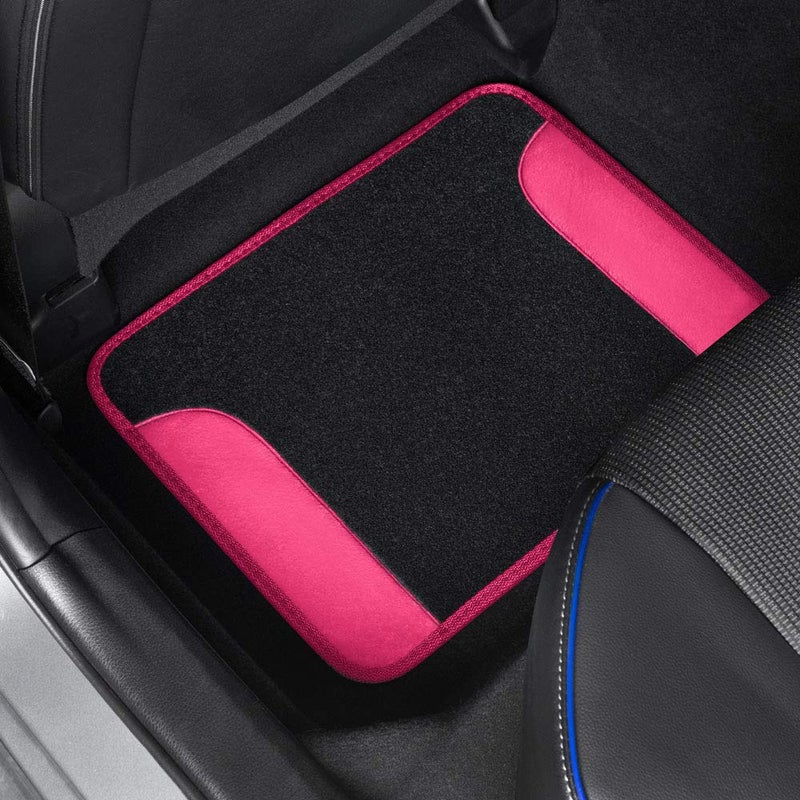 BDK Hot Pink Carpet - Two-Tone Faux Leather Automotive Floor Mats, Included Anti-Slip Features and Built-in Heel Pad, Stylish Floor Mats for Cars Truck Van SUV - Image 5