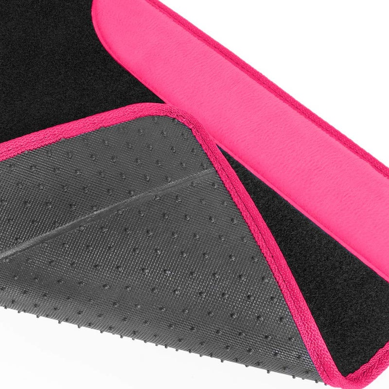 BDK Hot Pink Carpet - Two-Tone Faux Leather Automotive Floor Mats, Included Anti-Slip Features and Built-in Heel Pad, Stylish Floor Mats for Cars Truck Van SUV - Image 3
