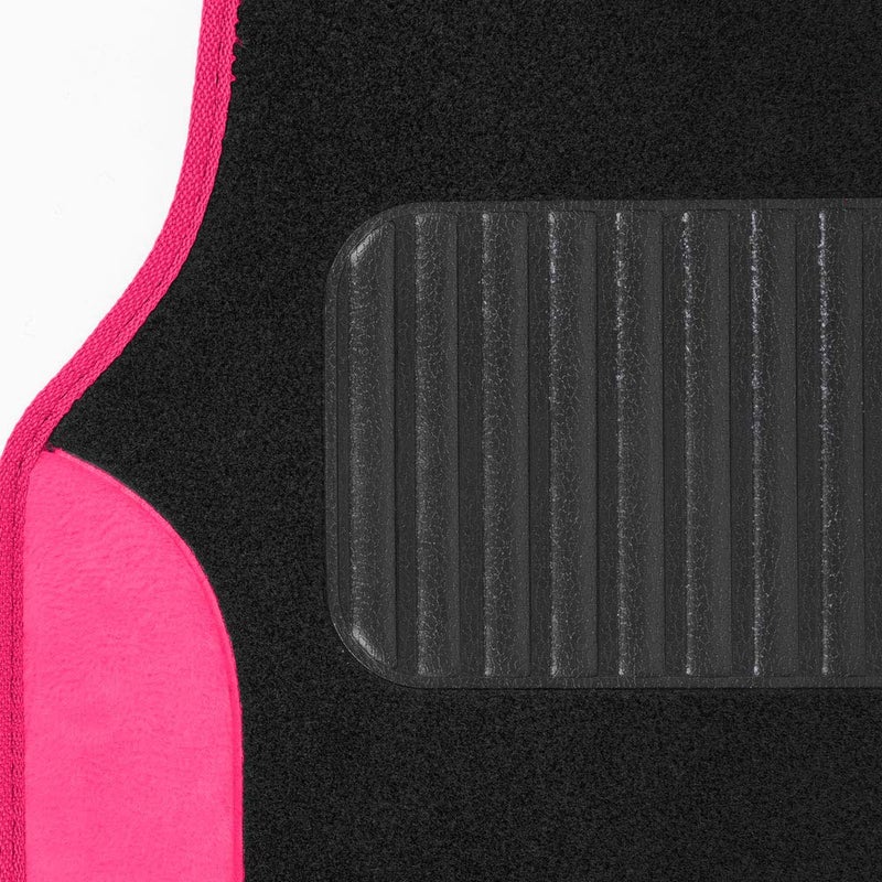BDK Hot Pink Carpet - Two-Tone Faux Leather Automotive Floor Mats, Included Anti-Slip Features and Built-in Heel Pad, Stylish Floor Mats for Cars Truck Van SUV - Image 2