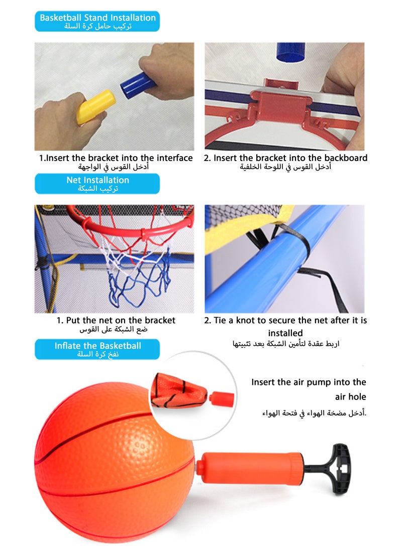 Jourvent Adjustable Height Kids Basketball Hoop & Stand Set for Indoor/Outdoor Use - Includes 2 Basketballs and Air Pump  - Image 5