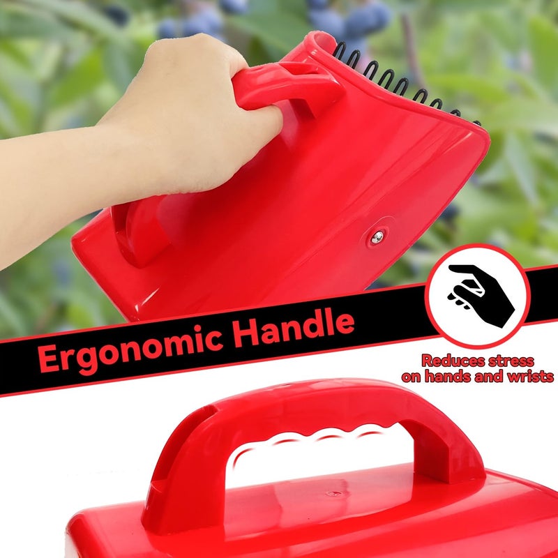 1pc Red Plastic Berry Picker For Blueberry Hawthorn Blackberry Lingonberry With Metal Comb Ergonomic Handle Blueberry Scoop - Image 4