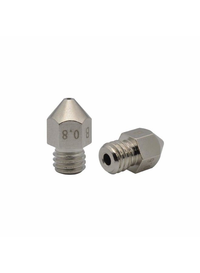 2pcs MK8 Wear Resistant Plated Brass Nozzle 0.8mm Compatible with 1.75mm Makerbot MK8 extruder, Creality CR10, Ender 3 Pro Tevo Tornado 3D Printer (2X 0.8mm)