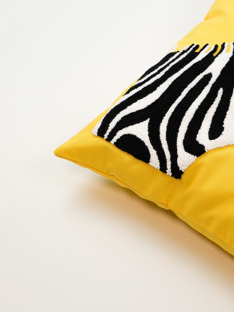 Galia Tasarım Galia Design Zebra Pattern Punch Cushion Cover - Yellow  - Image 3