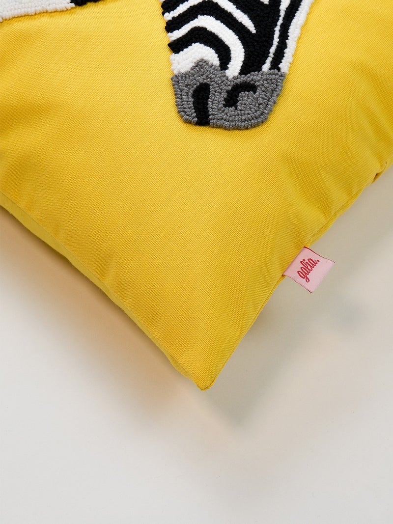 Galia Tasarım Galia Design Zebra Pattern Punch Cushion Cover - Yellow  - Image 4