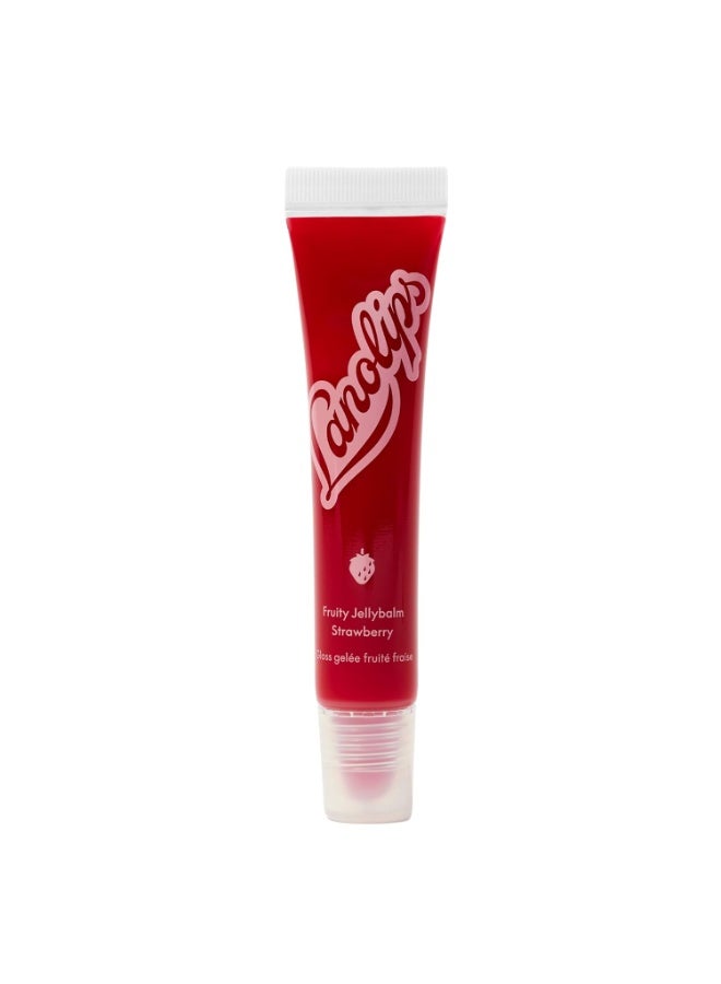 Lanolips Fruity Jellybalm - Tinted Lip Balm to Deepen, Brighten & Enhance - Moisturizing Lanolin Lip Balm & Jelly Lip Gloss - Everyday Lip Makeup - Strawberry (10g / 0.35oz) - Image 1