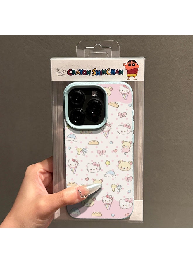 NIBEMINENT Kitty Bear Protective TPU Case Cover For iPhone 15 Pro Max, Light Blue