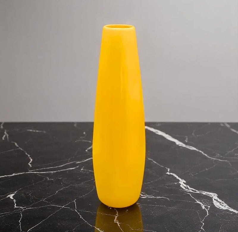 BRONGS Vastu Yellow Vase | Height - 37 cm | Decorative Pot for Home & Office | Feng Shui Showpiece for Positive Energy, Prosperity & Good Luck | Resin Table Decor Gift - Image 5