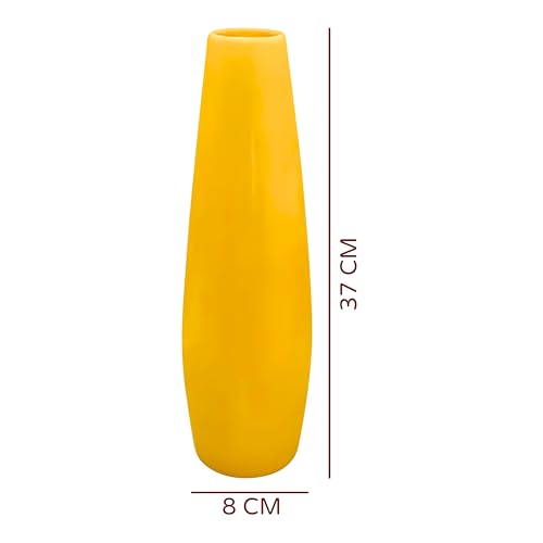 BRONGS Vastu Yellow Vase | Height - 37 cm | Decorative Pot for Home & Office | Feng Shui Showpiece for Positive Energy, Prosperity & Good Luck | Resin Table Decor Gift - Image 2