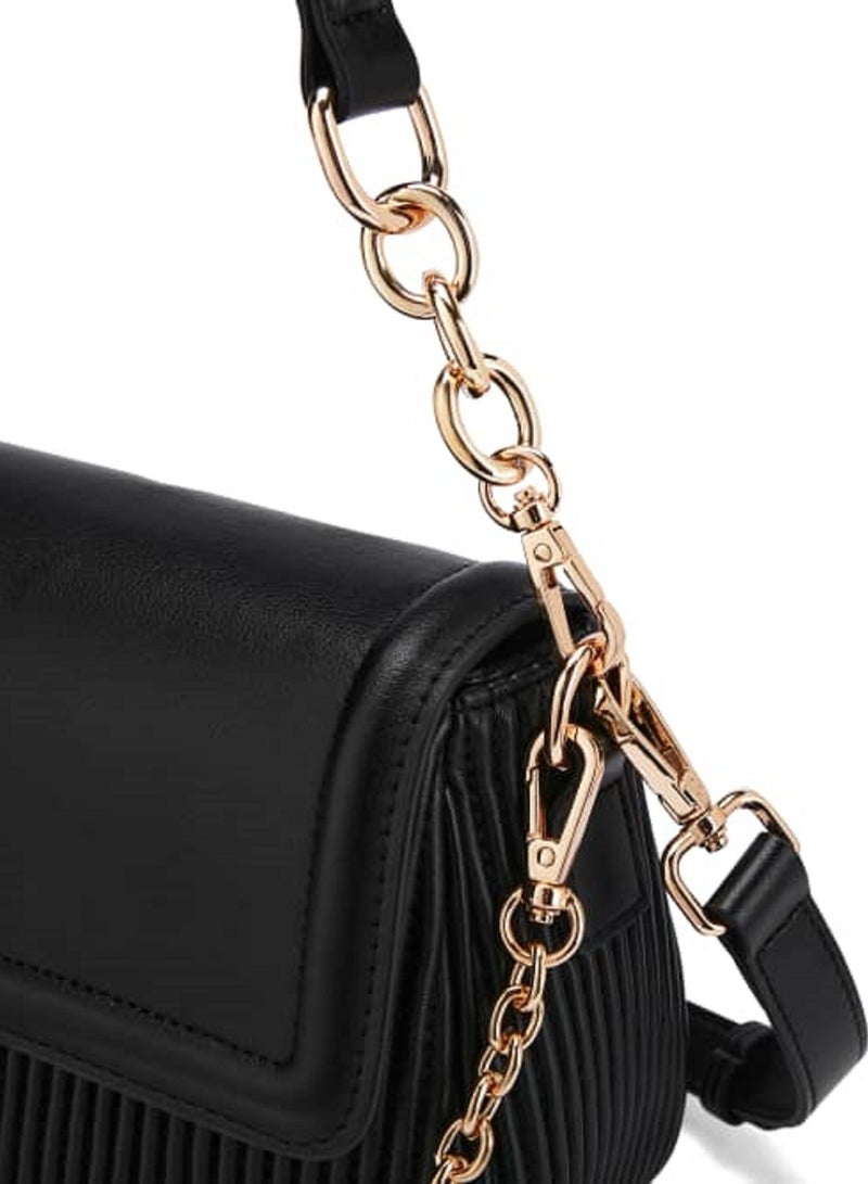 UHURA Black Brushed Shoulder Bag – Women's Stylish Side Carry Bag, Fashionable Handbag for Ladies, Black Shoulder Bag for Daily Commutes, Perfect for College Students and Girls, Lightweight Design for Parties, Elegant and Durable Bag for Everyday Use  - Image 4