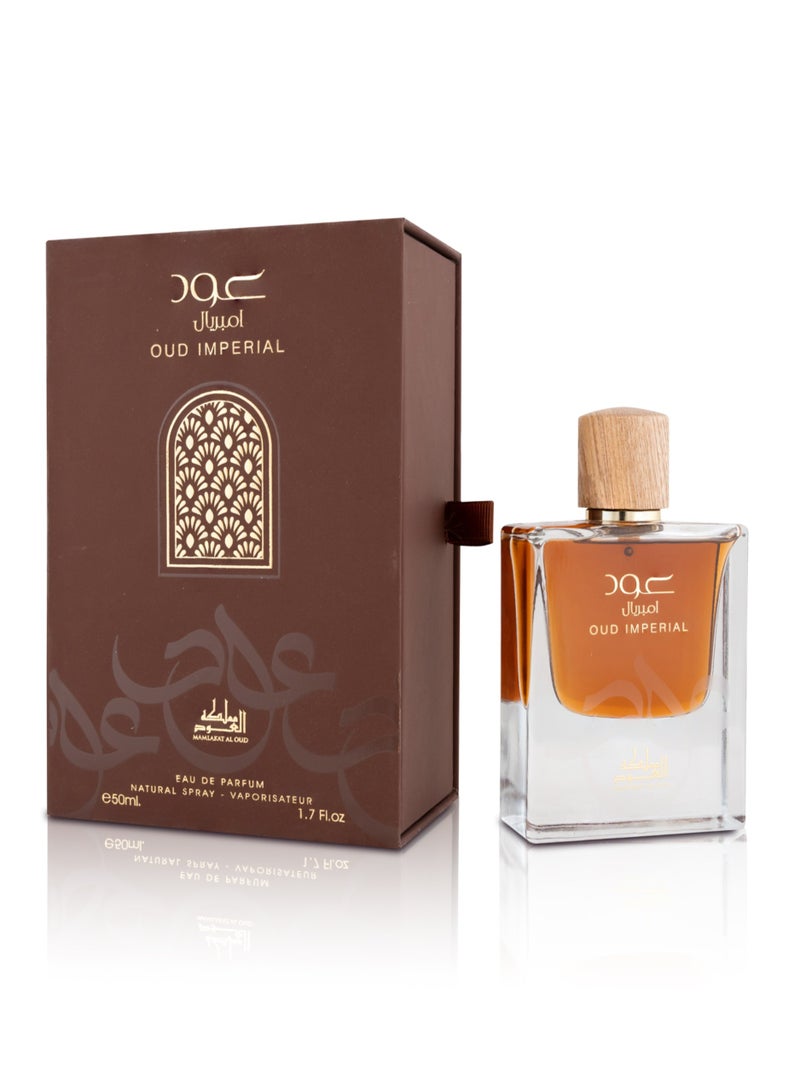 Mamlakat Al Oud Oud Imperial Eau De Parfum – Unisex, 50ml | Exotic Fruity Floral Perfume with Passionfruit, Rose, Leather & Patchouli  - Image 1