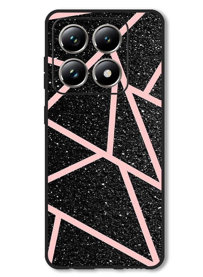 Theodor حافظة متوافقة مع Xiaomi 14T حماية مضادة للصدمات غطاء بومبر بخطوط وردية - Image 1