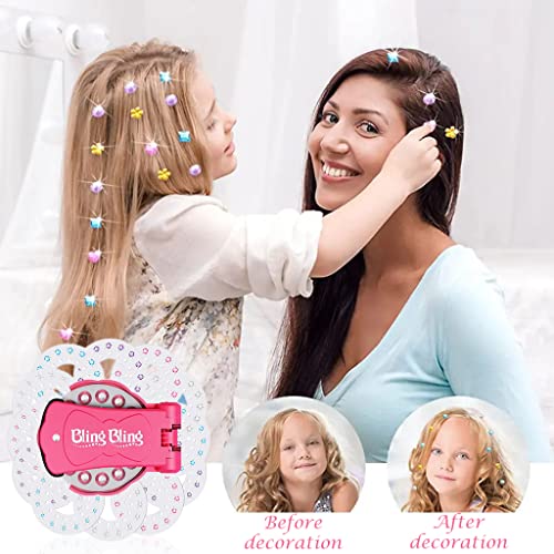 MAYCREATE® Hair Gem Stapler, Quick Hair Gems Stamper for Girls Women with 180pcs Gems Kit, Hair Glitter Rhinestones, Bling Hair in Seconds Hair-Safe Styling Hair Accessories for Birthday, Party - Image 3